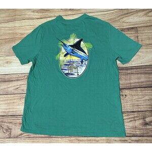 Guy Harvey Men's Marlin Sailfish Logo Graphic T-Shirt Green XL Fishing